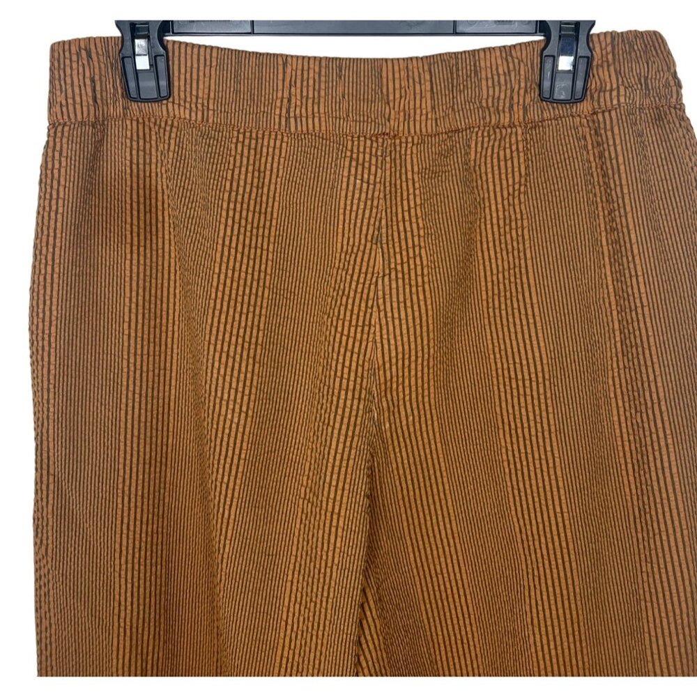 Free People Womens Star Of Wonder Striped Brown Wide-Leg Pants Medium - Picture 13 of 16